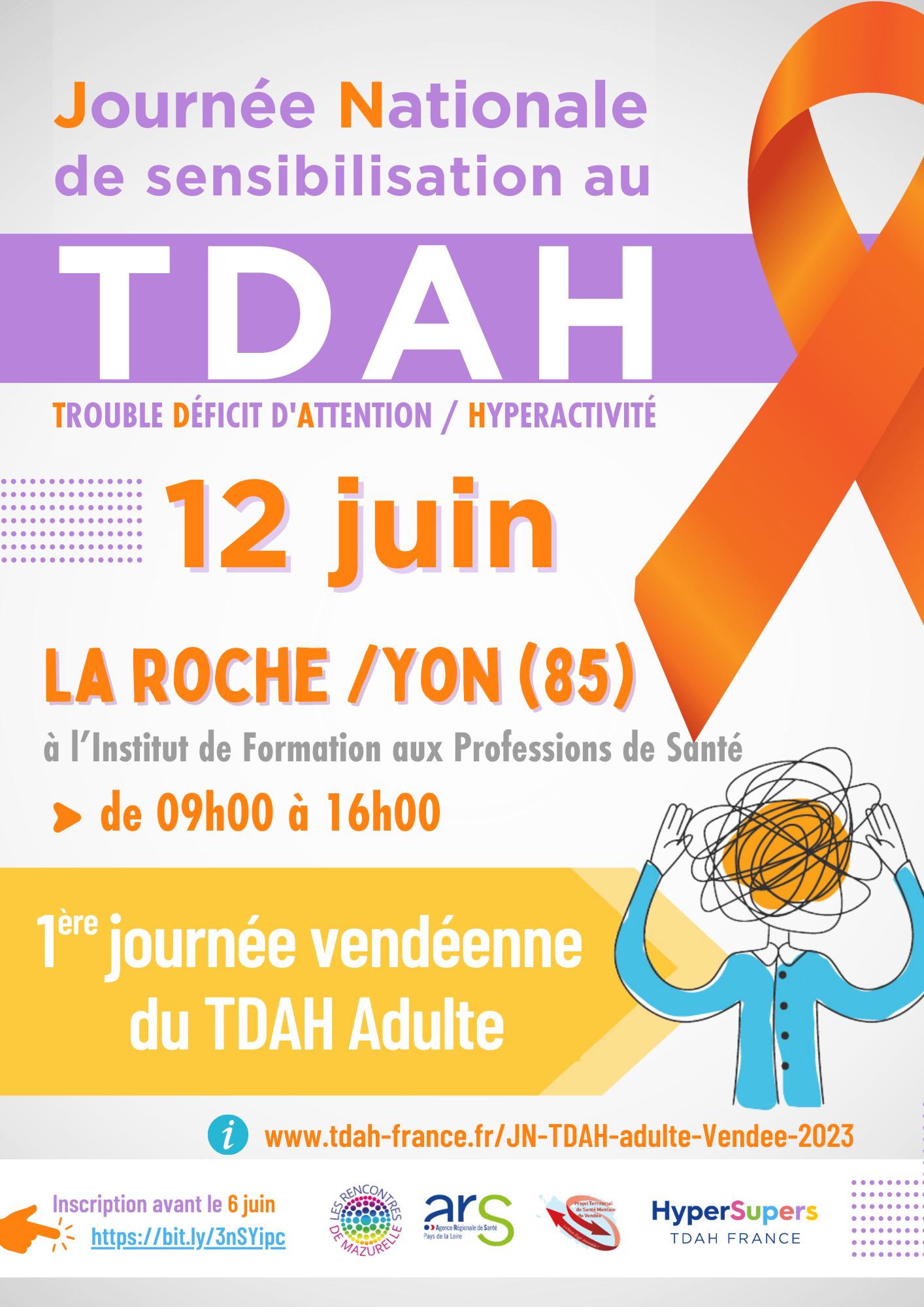 85 - La Roche sur Yon - Conférences - TDAH Adulte - 12 juin 9h -  HyperSupers - TDAH France